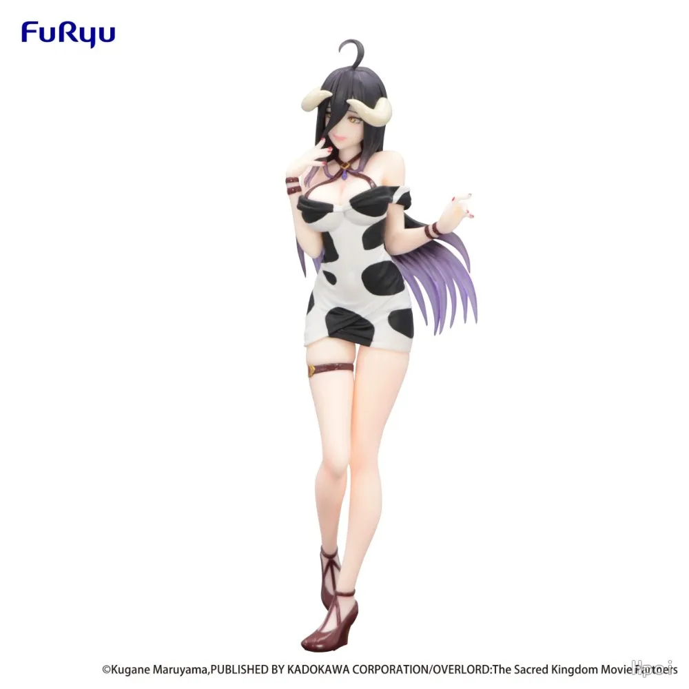 In Stock FuRyu Original Genuine Anime Overlord Trio-Try-iT Figure Albedo Mini Dress Cow Pattern Ver. 21cm Model Toy Figures Gift
