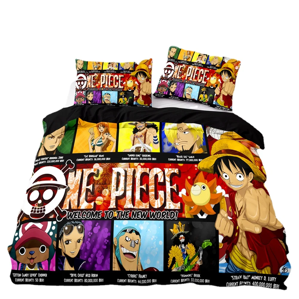 D.Luffy Duvet Cover Set ONE PIECE Bedding Set Cartoon Printed Quilt Cover Pillowcase Twin Single Queen King Size