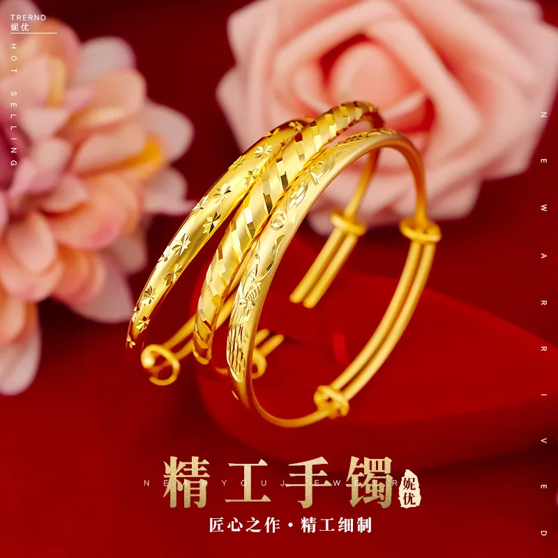 

Pure Gold 18K Yellow Precision Push Pull Bracelet Suitable for Women's Wedding Gifts Jewelry Colorless Wholesale