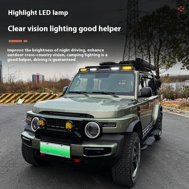 ABS Roof Searchlight Spoiler Modification Roof LED Spotlight Pod Lights For ICAR ICARUR V23 2024 2025 Accessories