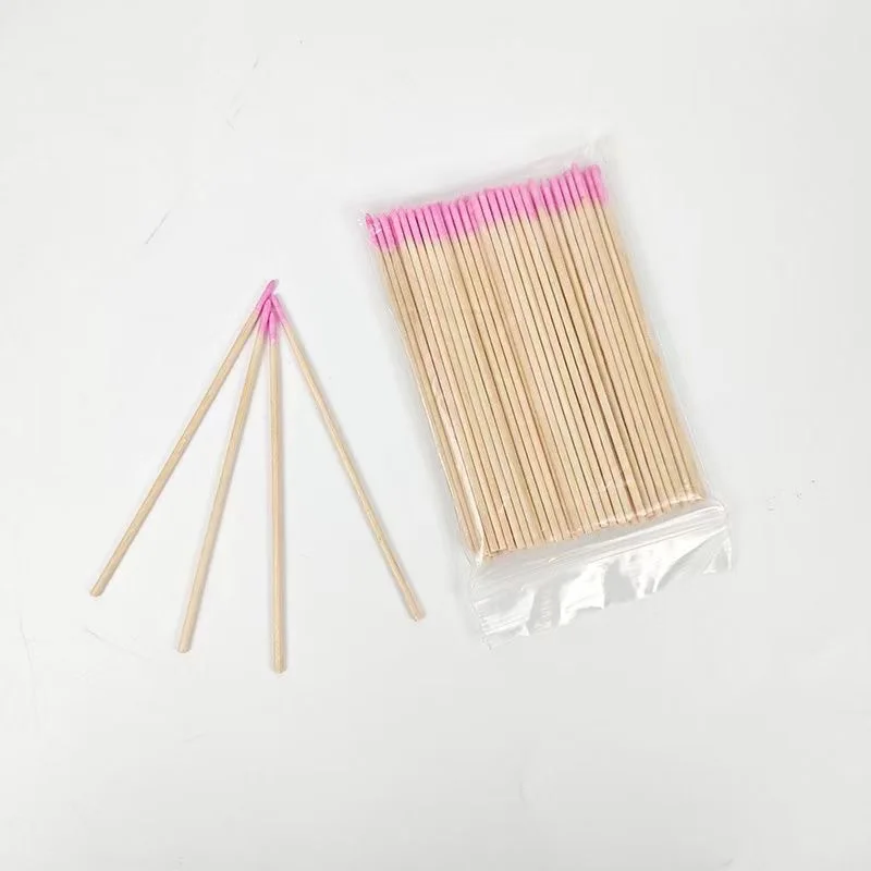 100Pcs Nägel Holz Spitze Baumwolle Stick Knospen Einweg Ultra-Detail Corrector Nagellack Entferner Sauber Sticks Maniküre Werkzeuge
