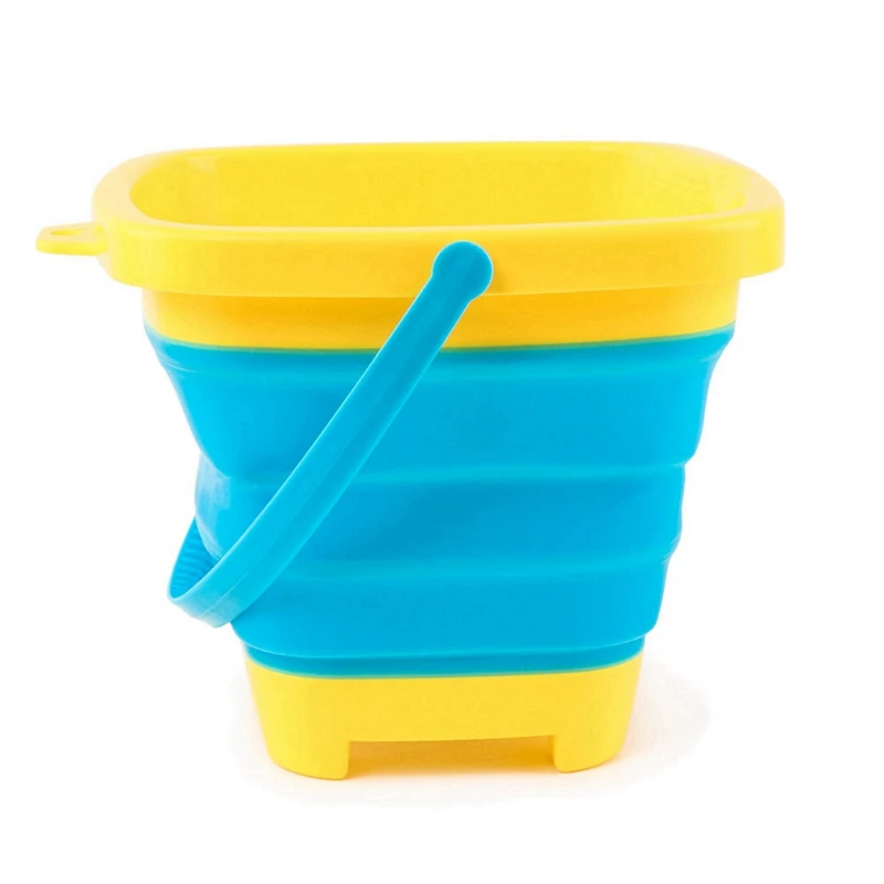 M15K-12PCS Foldable Bucket Foldable Pail Bucket Sand Buckets Silicone Collapsible Bucket For Kids Beach Play Camping 2L