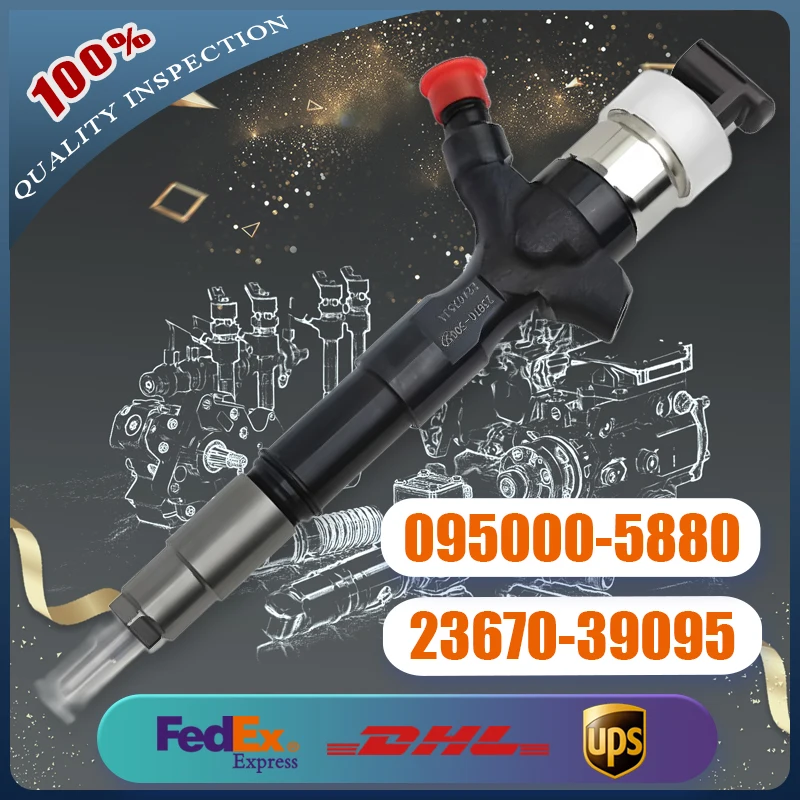 

095000-5880 095000-5881 23670-39095 23670-39096 Common Rail Fuel Injector for Toyota Hiace Hulix 2.5D 2KD-FTV D-4D Engine