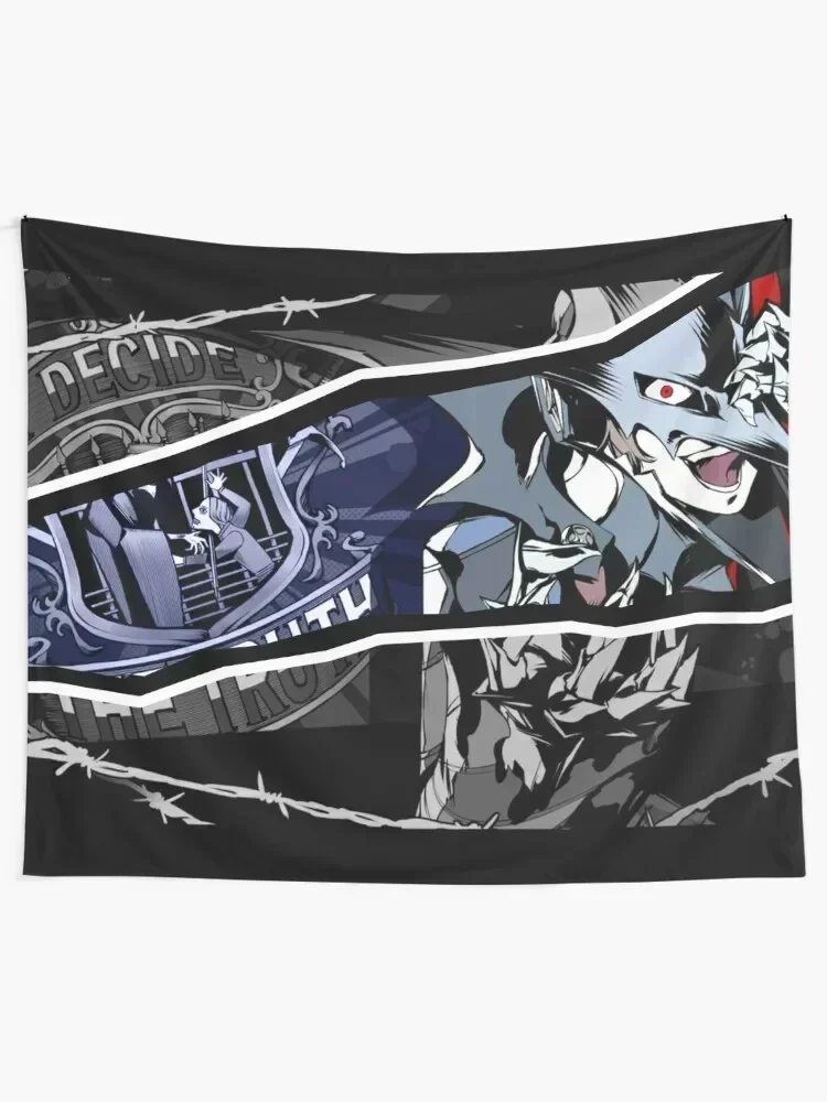 

Unhinged Goro Akechi Battle Victory Screen Tapestry Wall Decoration Items Room Decor Korean Style Tapestry