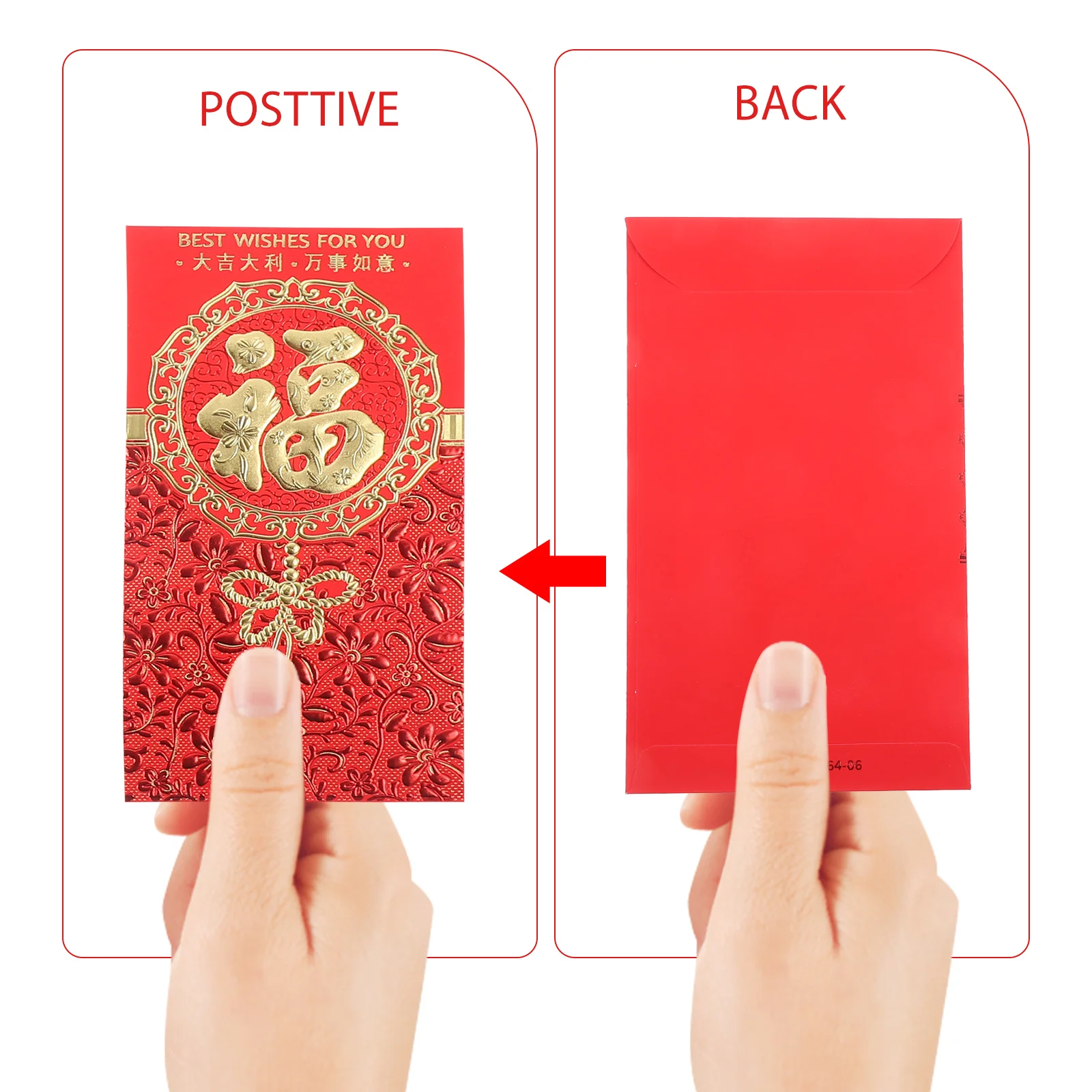

6 шт., красные конверты на китайский Новый год, счастливые карманы для денег, традиционный дизайн Фу, подарки 2024, красные конверты, карман для денег