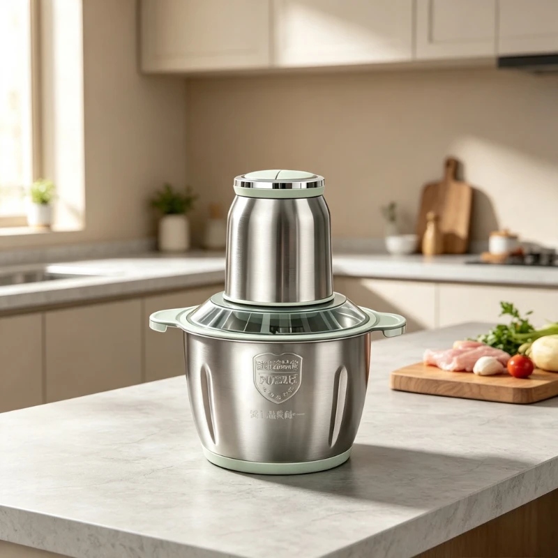 Unisex 3L 304 Stainless Steel Meat Grinder Pure Copper Motor Multi-Function Mincer Chopper for Home Rustproof Durable Drop-Proof