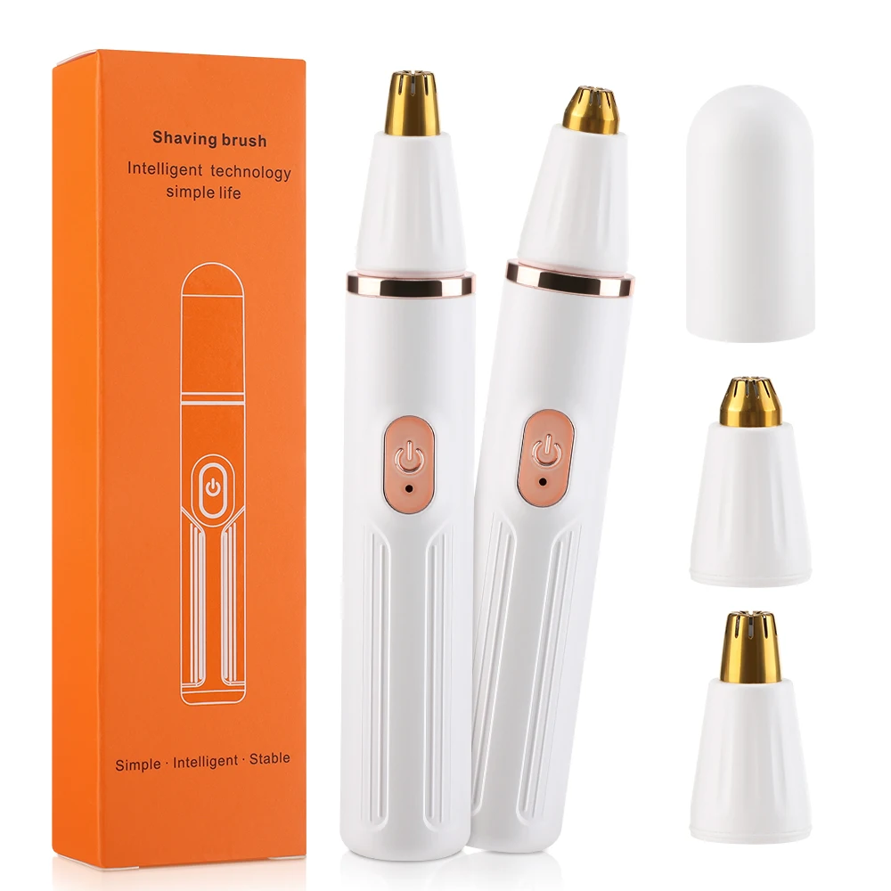 2-in-1 Electric Nose Hair Trimmer Eyebrow Shaper, USB Rechargeable Painless Ear Nose Hair Clipper Grooming Kit for Men Women