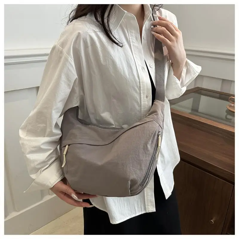 

Trendy Women's Soft Cloth Shoulder Bag Solid Color Student Casual Style Big Handbags Crossbody Bags for Women Shoulder Hobos Bag