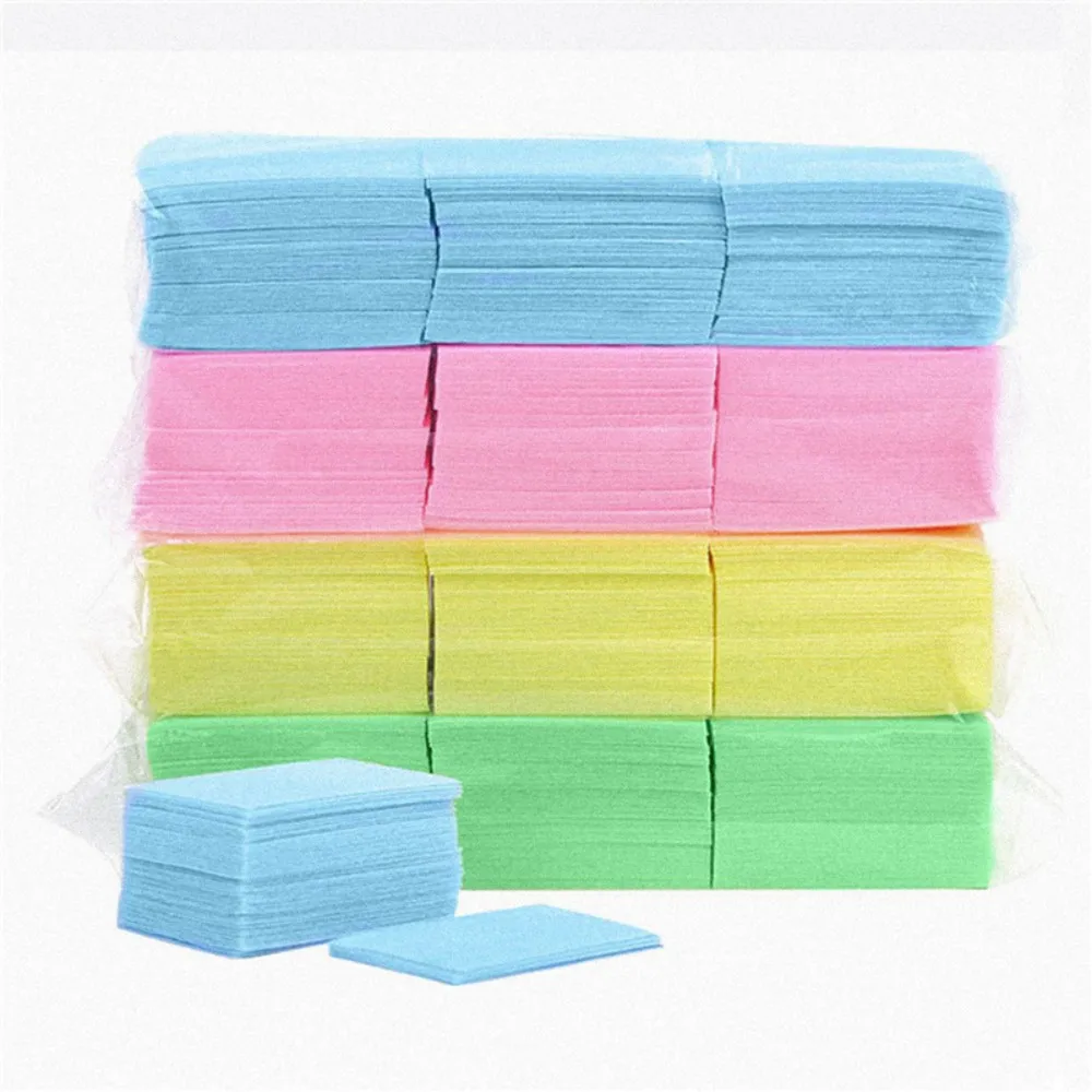 540PCS Lint-Free & No Shedding Hard Nail Remover Pads 5-Color Bagged Nail Cotton Remover Pads For Gel Polish Removal & Cleaning