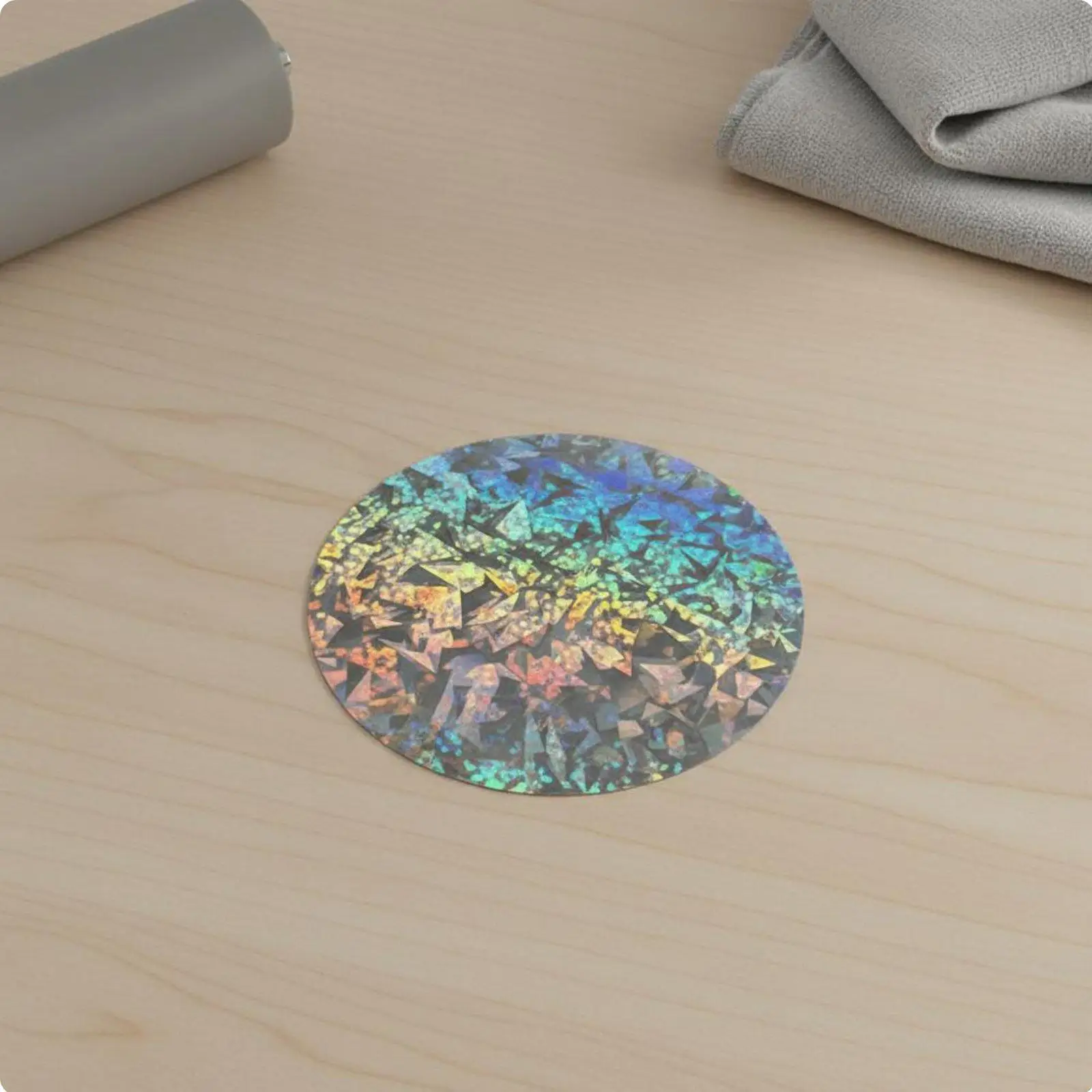 Holographic Medallion Film Medallion Lamination Disc DIY Friendly Round Sparkle Overlay for Artists, Anime Fans