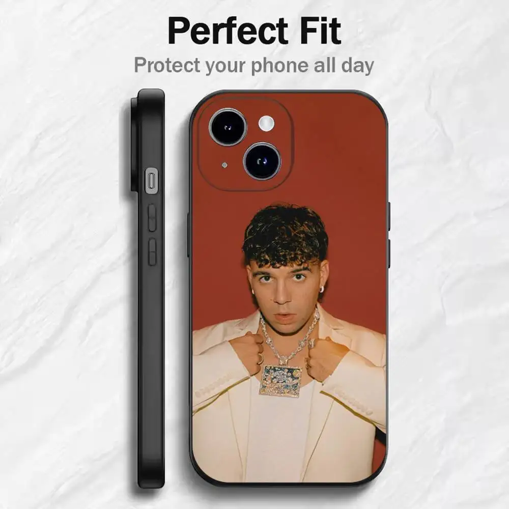 حافظة لهاتف آيفون مغني الراب Q-Quevedo لهاتف 17 16 15 14 13 12 11 Mini XS XR X 6S 6 Pro Max Plus غطاء ناعم أسود