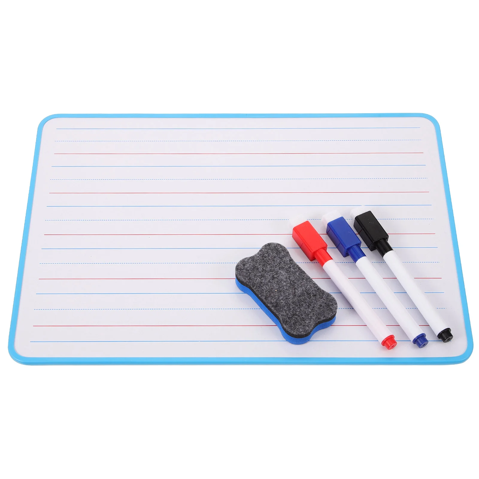 Erasable Whiteboard Dry Erase with Lines Lined Blue Border for Kids Plastic Small