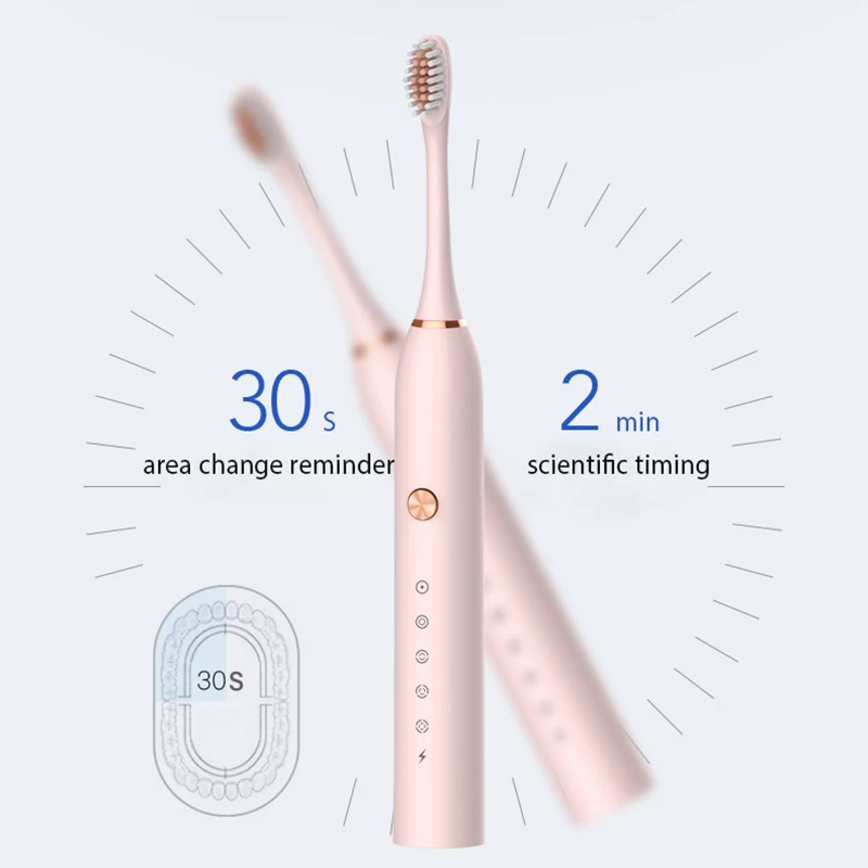 소닉 전기 스마트 칫솔 무선 USB 충전식 방수 강력한 초음파 자동 칫솔