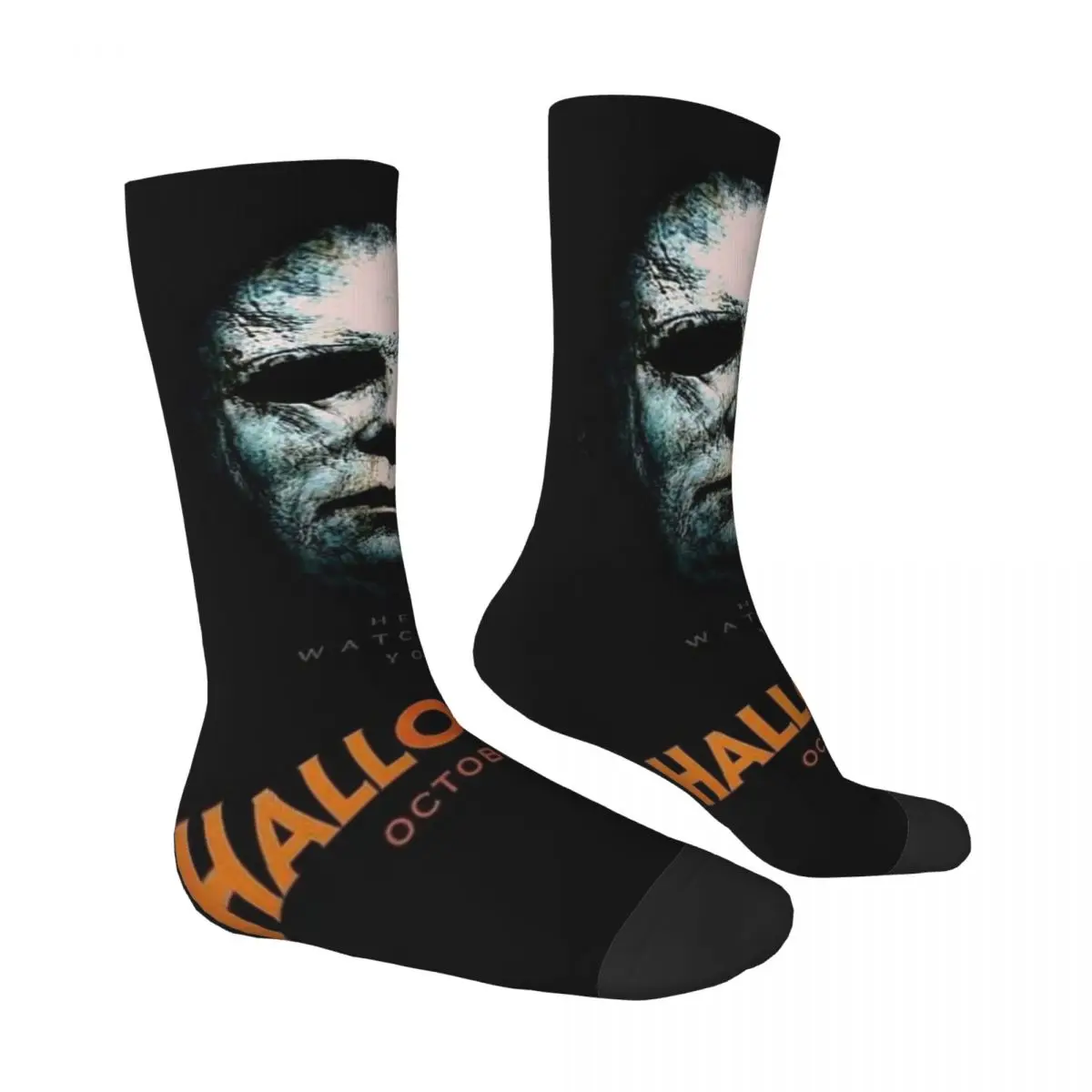 Calcetines de película de terror para hombre y mujer, medias cálidas y felices, estilo callejero, Halloween, Michael Myers, Unisex