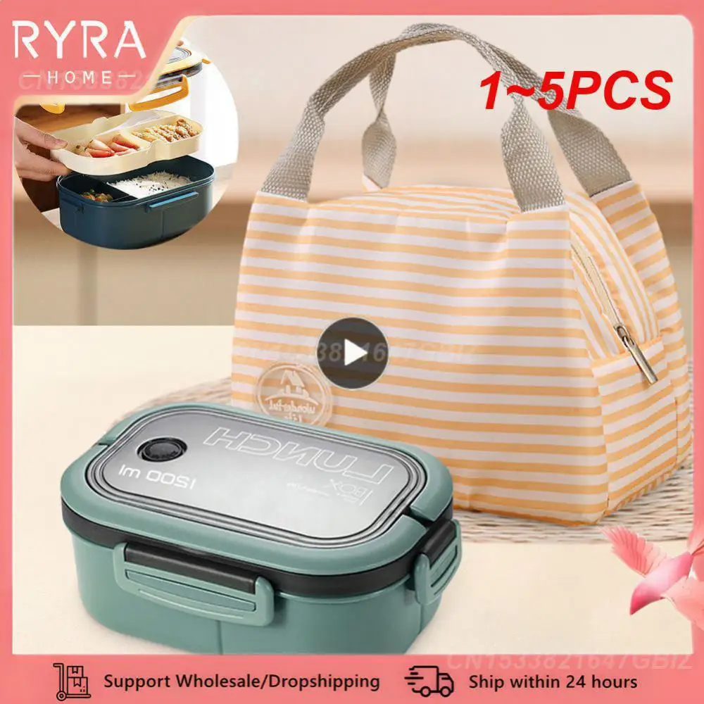 1~5PCS Home Supplies Lunch Bag Lovely Bento Ice Pack Easy To Clean Clip Seal Cover Cute Insulation Bag Tableware