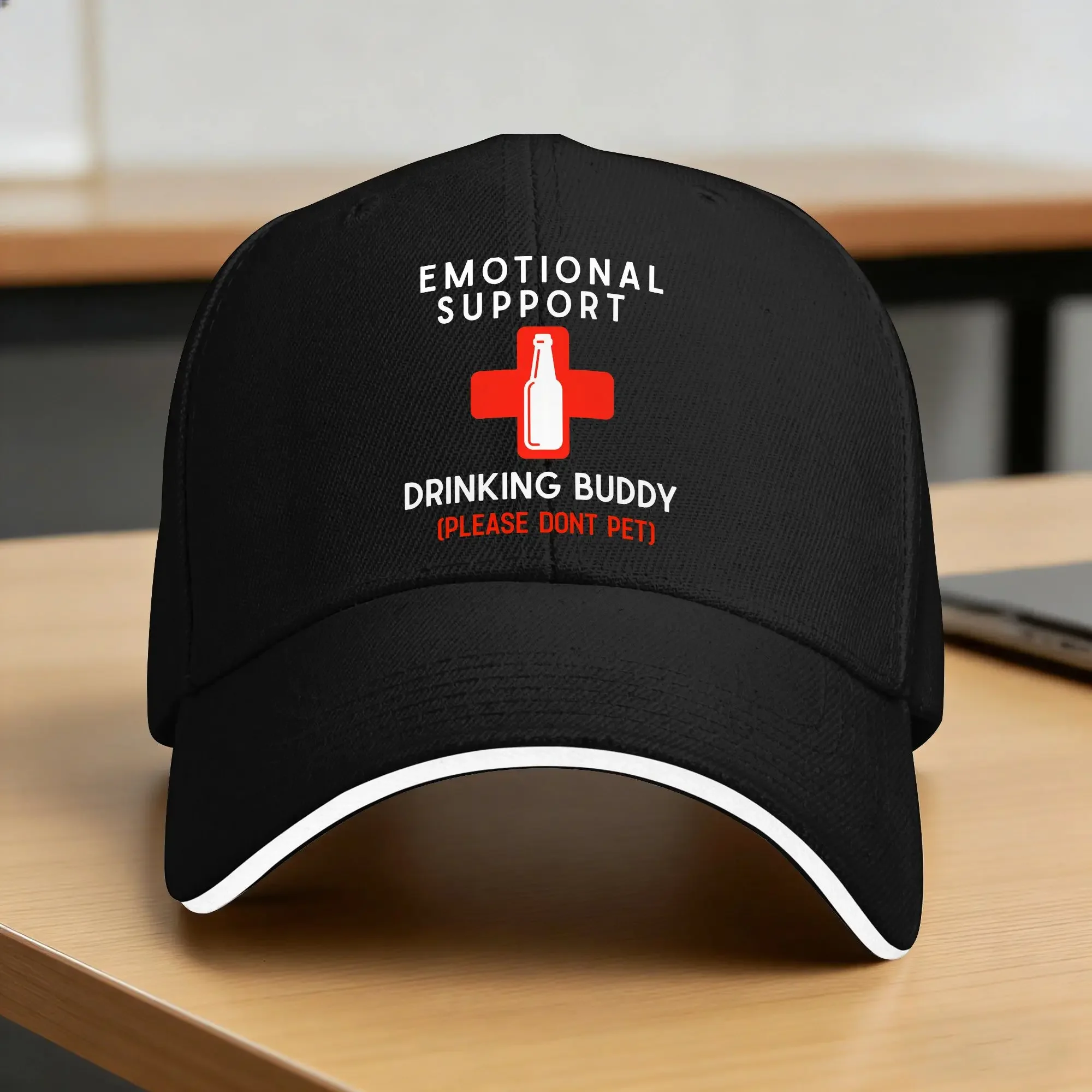 Nueva Gorra de Béisbol Casual de Verano para Unisex - Emotional Support - Drinking Buddy Please Dont Pet - Estilo Trucker Hippie con Cierre a Presión