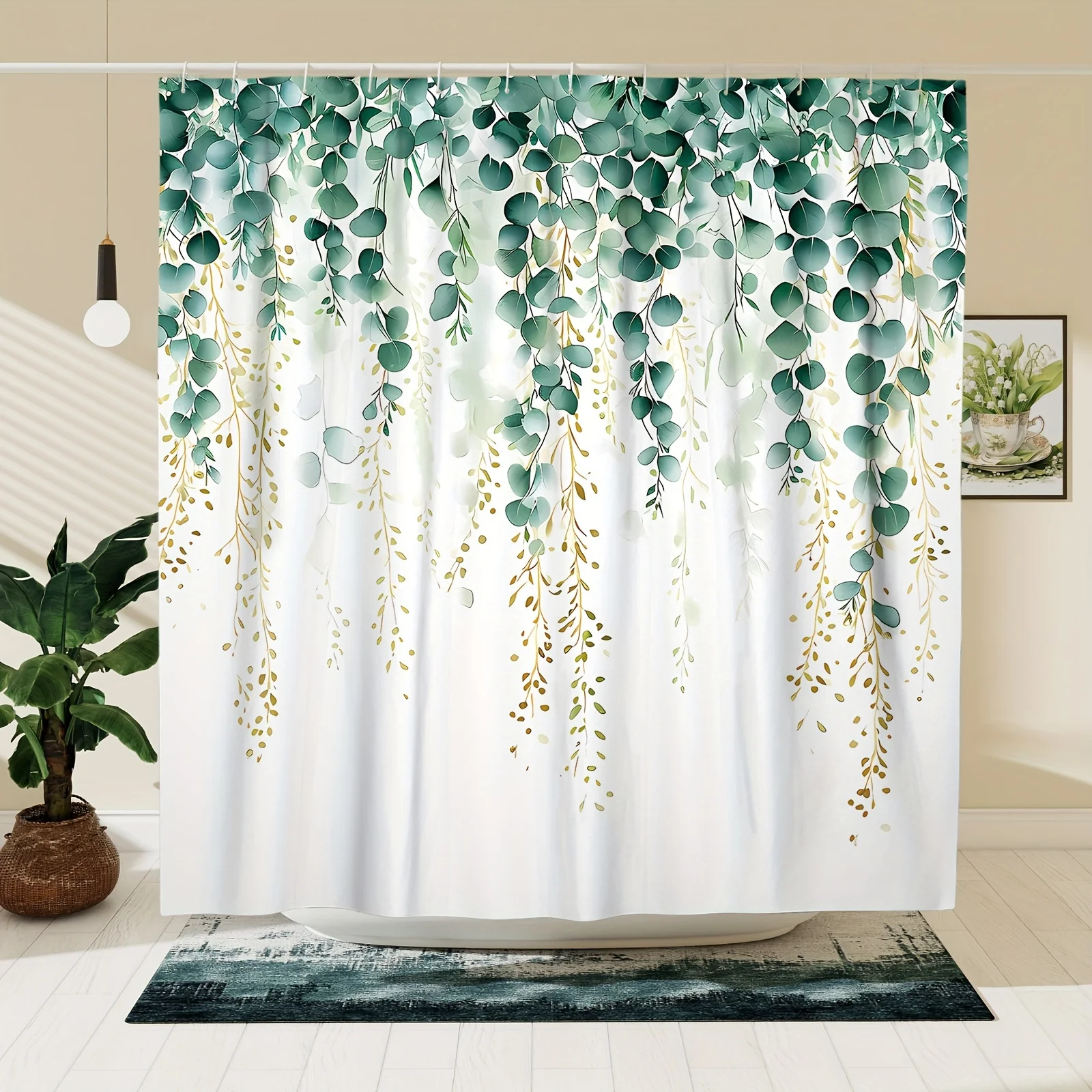 

Очаровательная занавеска для душа с зеленью и цветами — химерный декор для ванны, идеально подходит для тех, кто любви, вдохновленная природой и спокойной