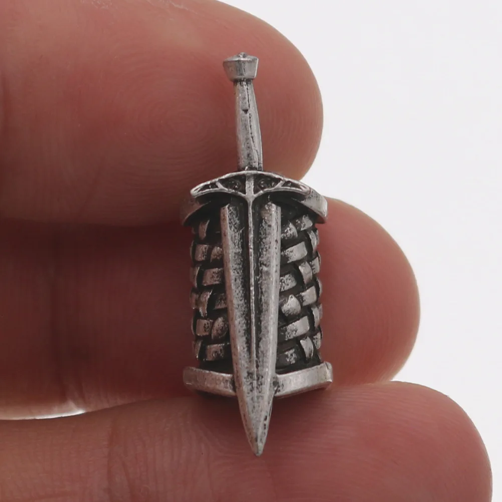 Engelschwert-Bartperle für Männer, Wikinger-Rune, Haar- und Bartanhänger, Valknut, Vegvisir, Kompass, Dreifaltigkeits-Charms für Bärte, Rune-Armband zum Selbermachen