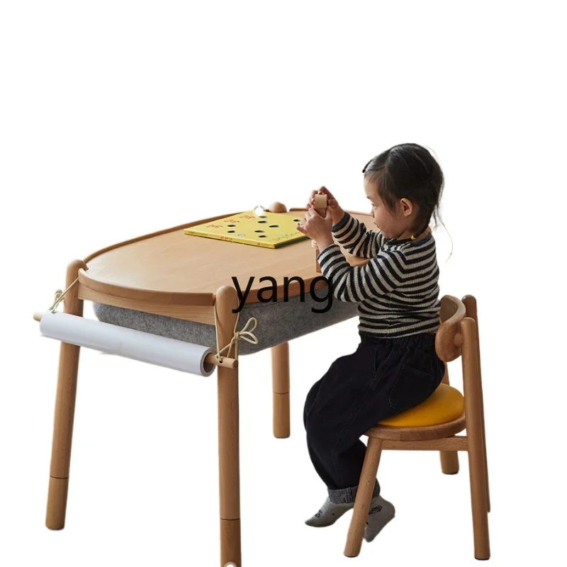 

Yhl Wood Children's Desk Study Table Baby Toy Table Home Handmade Table Can Rise