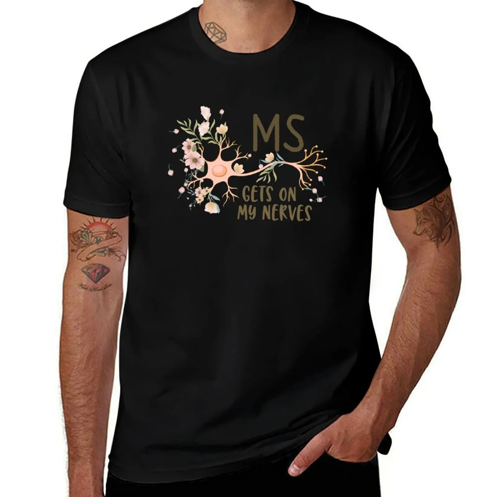 

MS Gets On My Nerves Neuron Multiple Sclerosis Awareness Gift T-Shirt baggy shirts custom t-shirts mens t shirt graphic