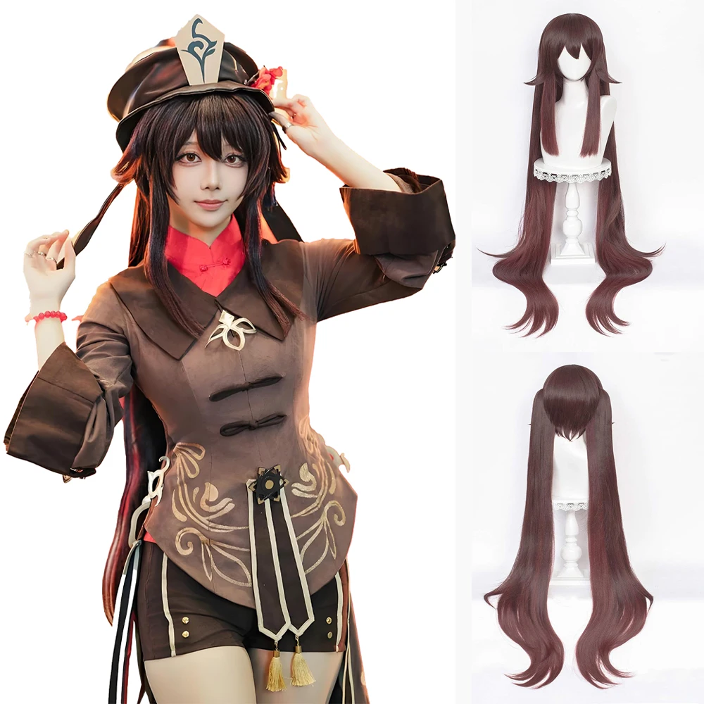 

Hoge Kwaliteit‌ Game Impact‌ Hutao Cosplay Synthetic Hair 46 Inches Halloween Daily Party Anime Game High-Temperature Fiber Wig