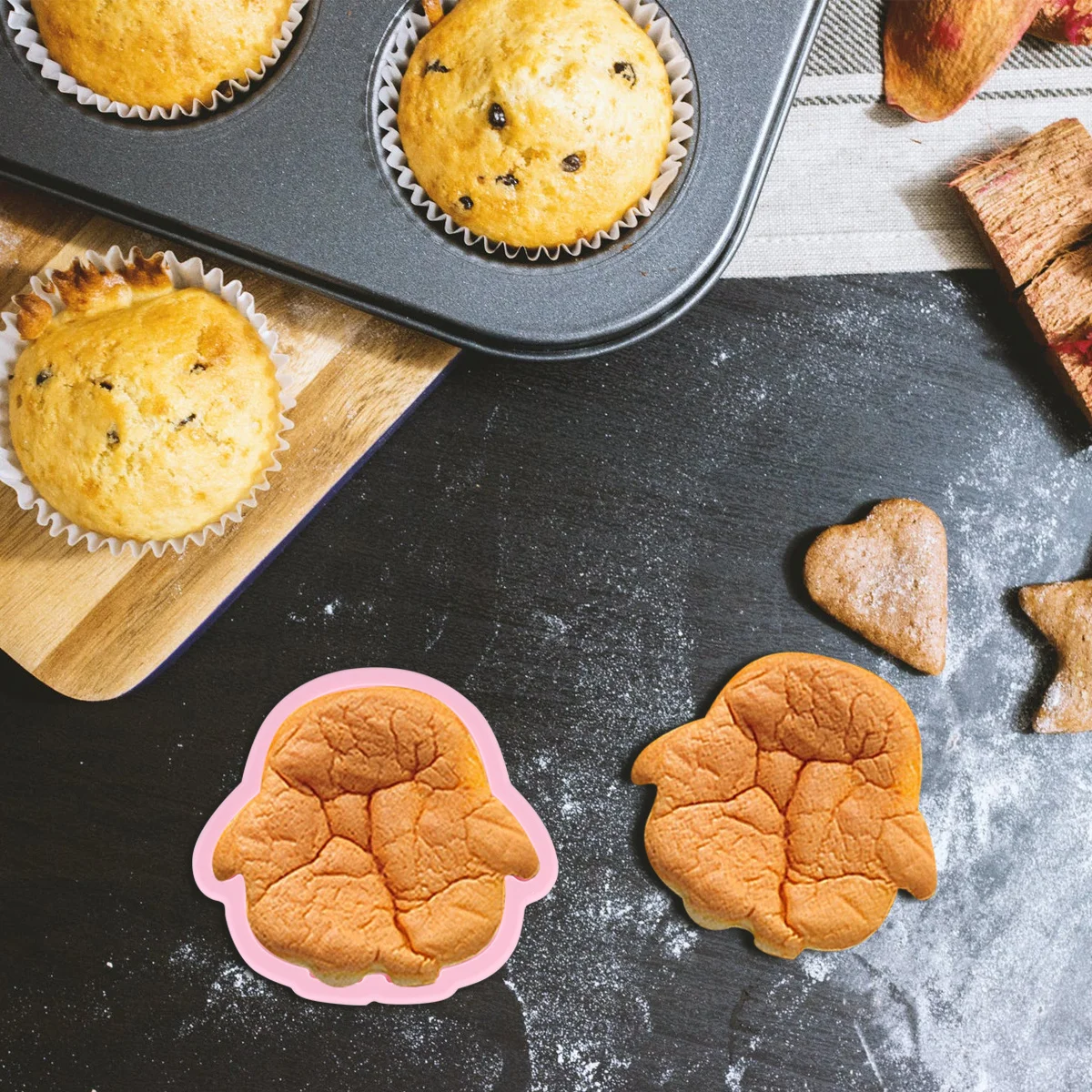 

2pcs Silicone Cake Mold Non-Stick Baking Tool For Oven Microwave Freezer Penguin Shape Cartoon Mold Kitchen Bakeware