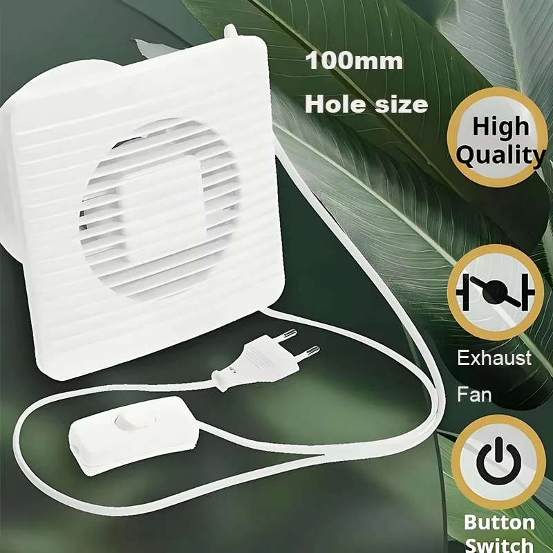 220V EU/UK/AU 4"6" Electric Exhaust Fan Toilet Powerful Mute Extractor Household Wall Kitchen Inbline Duct Fan Ventilation Fan