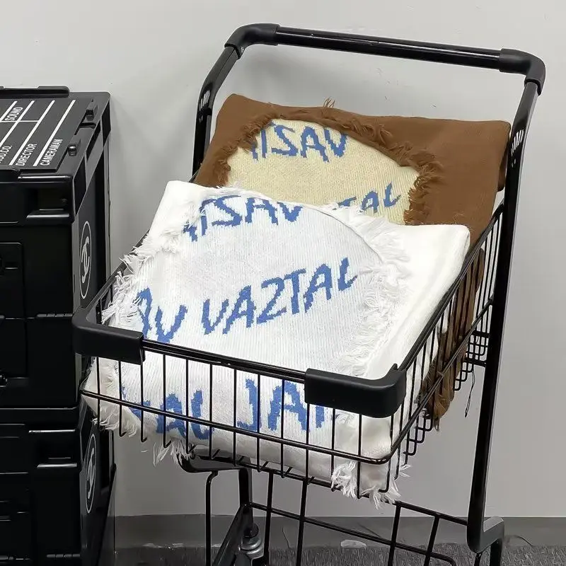 

Американский вязаный свитер в стиле ретро для мужчин, весенний сезон, повседневная одежда, недеформируемая модальная ткань, лоскутный дизайн с потертостями