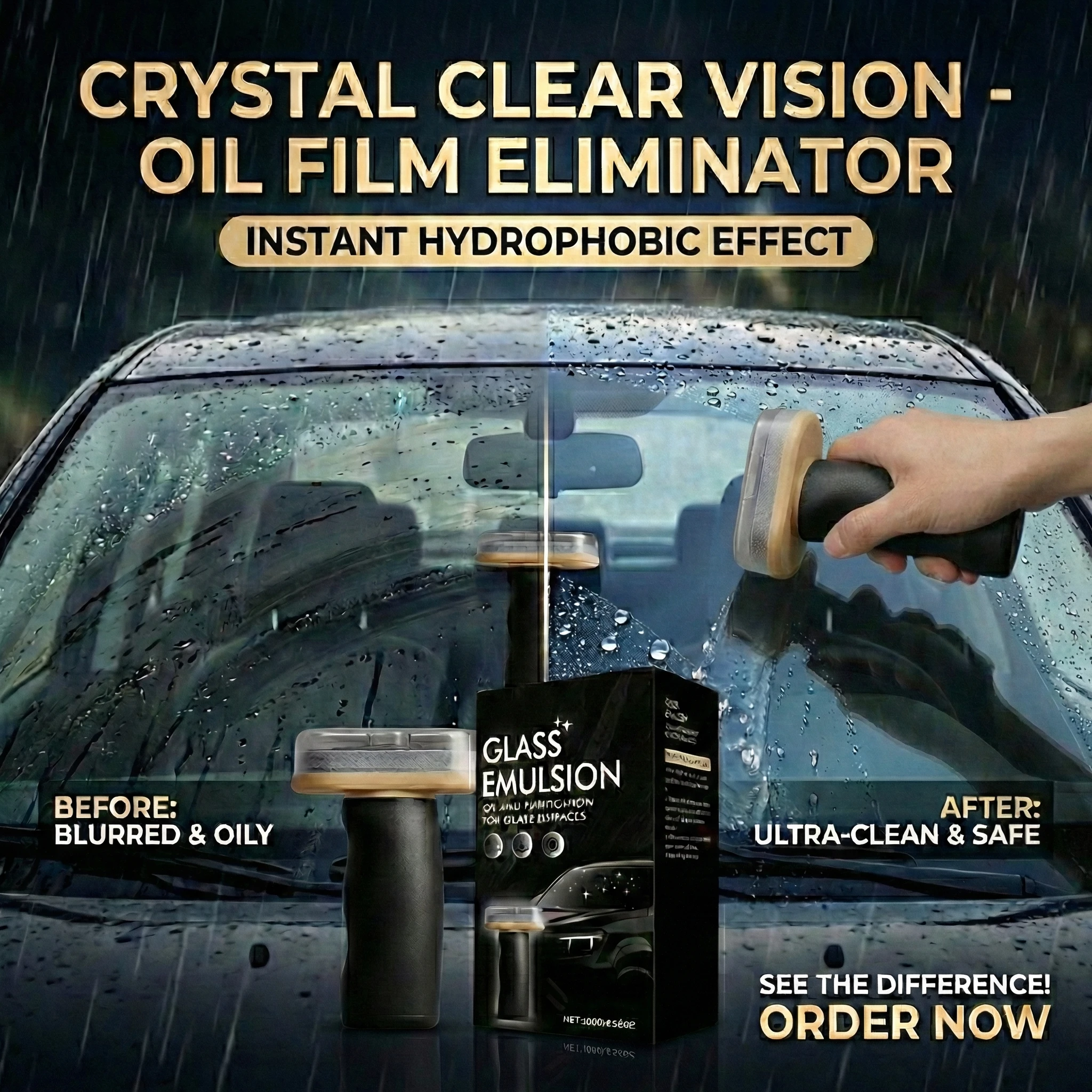 

Car glass oil removal brush - Easy to clean windshields and remove oil stains. Convenient for maintenance.