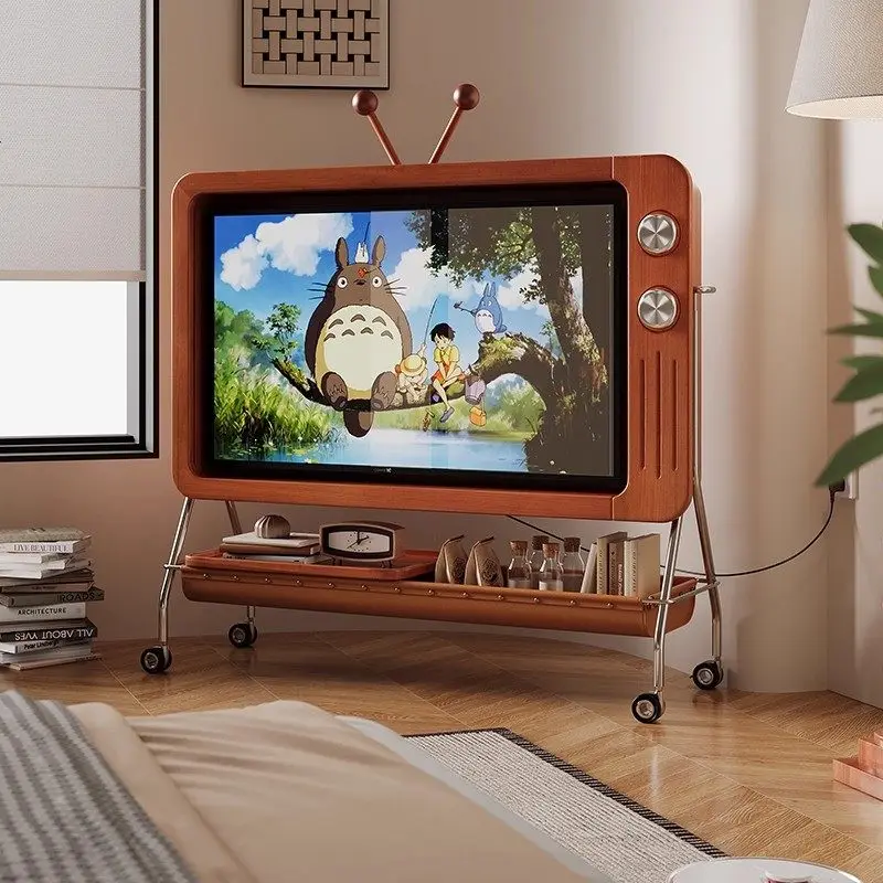 Cabin retro mobile TV cabinet bracket small apartment living room bedroom modern simple floor high TV cabinet