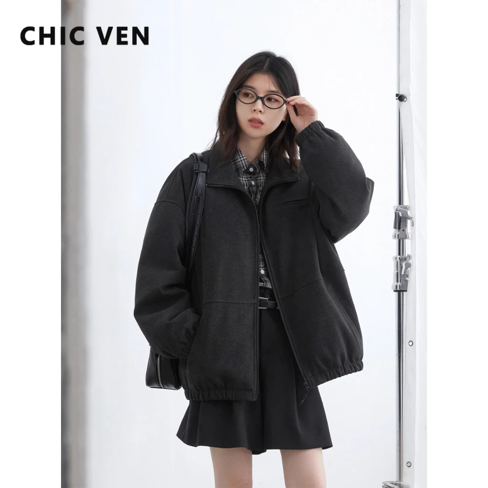 

CHIC VEN Women Down Coats Solid Stand Collar Down Jacket 90 White Duck Down Female Warm Jacket Autumn Winter 2025