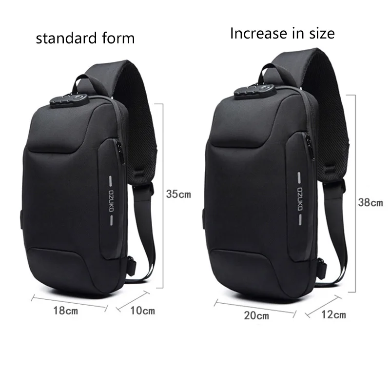 Men's new solid color chest bag high-end crossbody bag sports waterproof chest bag multifunctional commuting portable bag