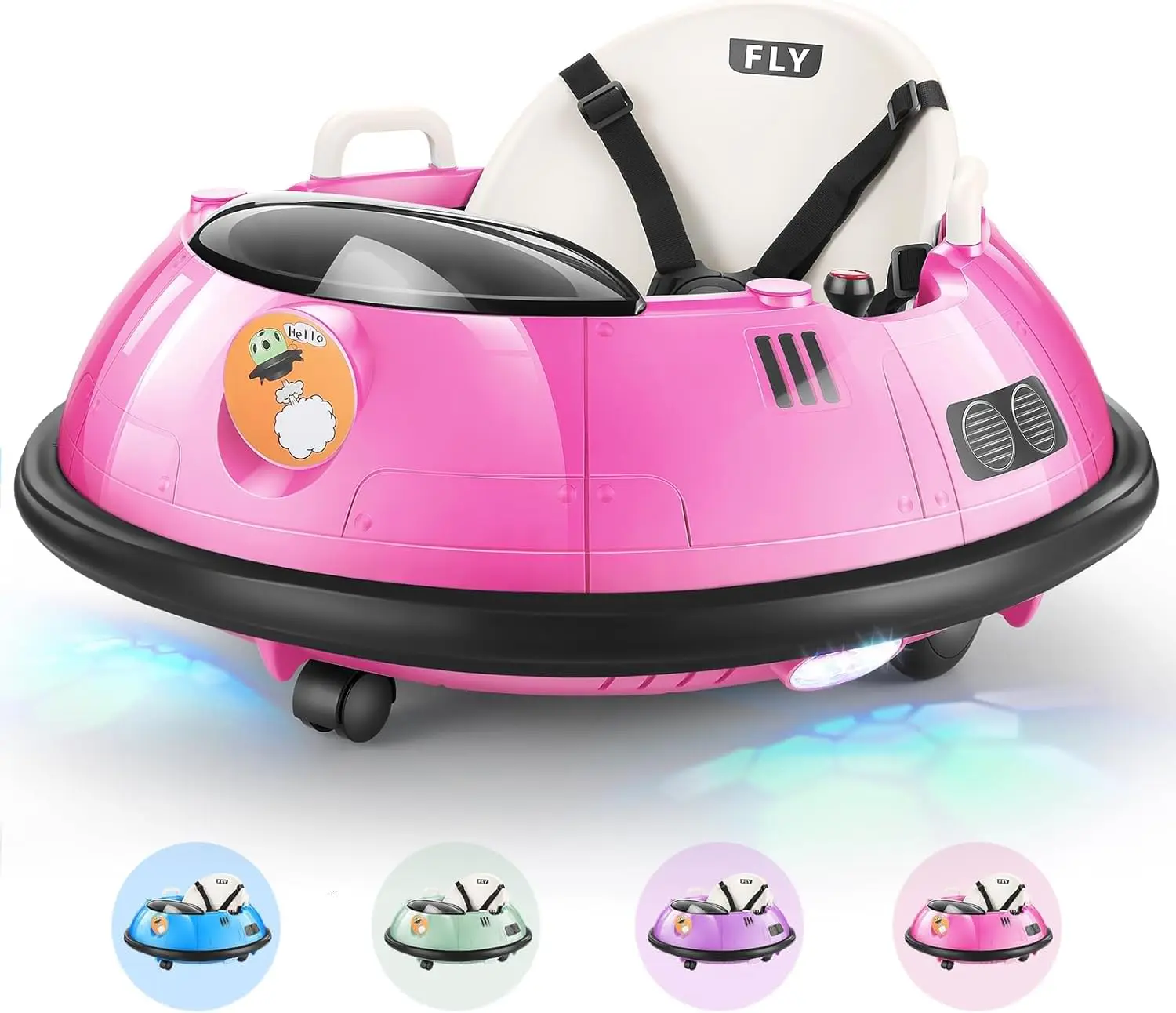 Bumper Car with Remote Control, Electric Ride On Bumper Car for Toddler Ages 1.5-5 Years Old, Flashing LED Light, 360 Degree Spi