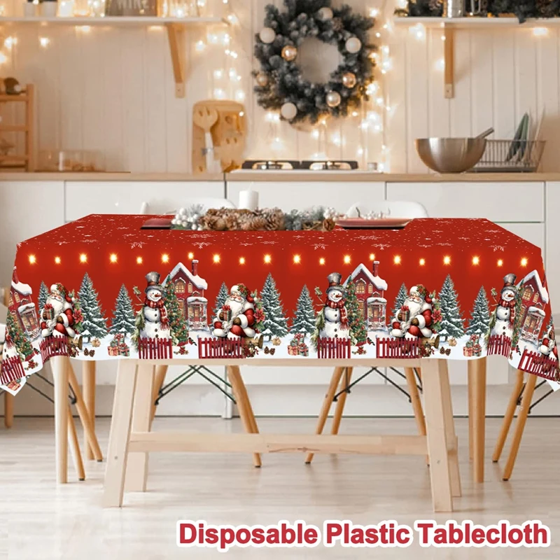 عيد الميلاد مفرش المائدة سانتا كلوز غطاء المائدة زينة عيد الميلاد للمنزل 2025 نافيداد نويل هدايا السنة الجديدة غطاء طاولة طعام