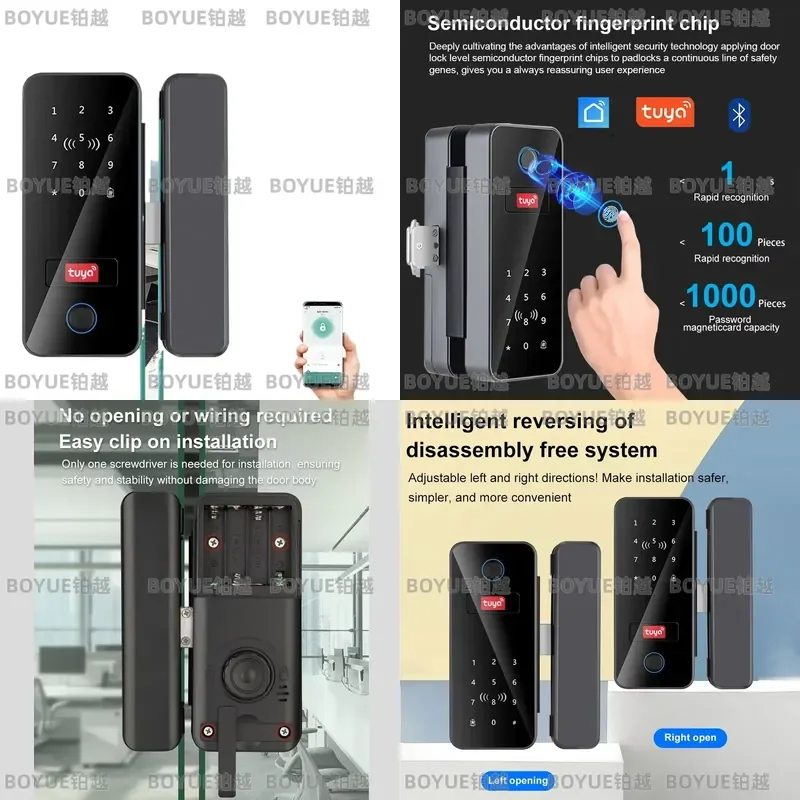 IP67 Waterproof Outdoor Access Control Keypad Bluetooth NFC Fingerprint Door Lock System with Power Supply for Home Security