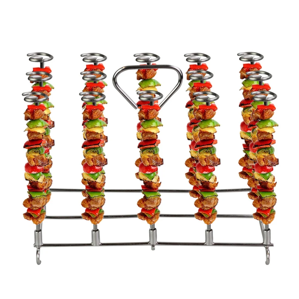 

A92P Stainless Steel Barbecue Skewers Skewer Grill For Ninja Foodi Air Fryer DZ201, DZ401 Dual Basket Air Fryer