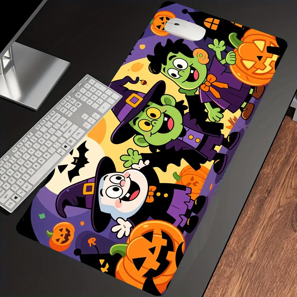 

Halloween background Trick or treat Mouse Pad Desk Cute HD Desk Pad Extended Gaming Keyboard Mats Large XXL Gamer Mousepad 90x40