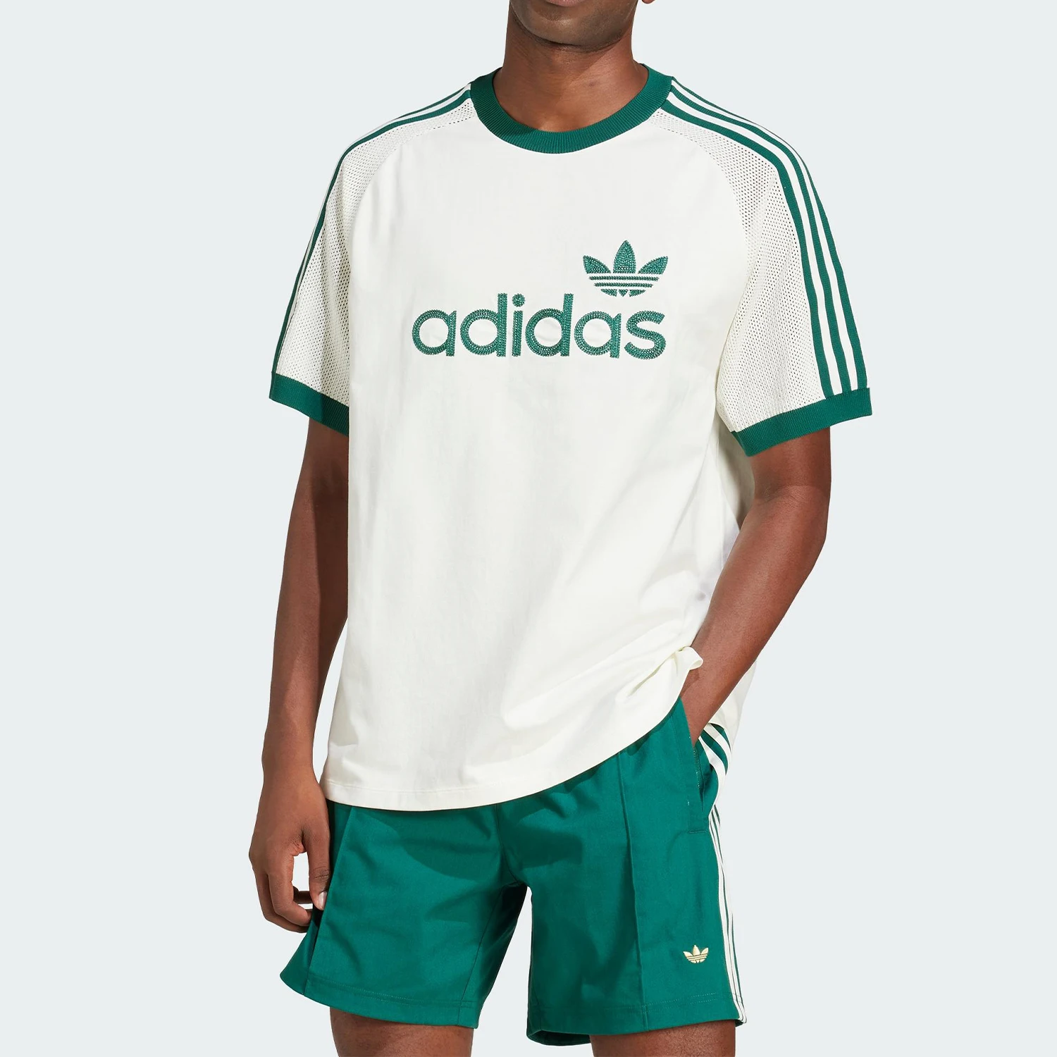 

Adidas genuine Three Stripes Men's Loose Pullover Breathable Sports T-Shirt JD3407