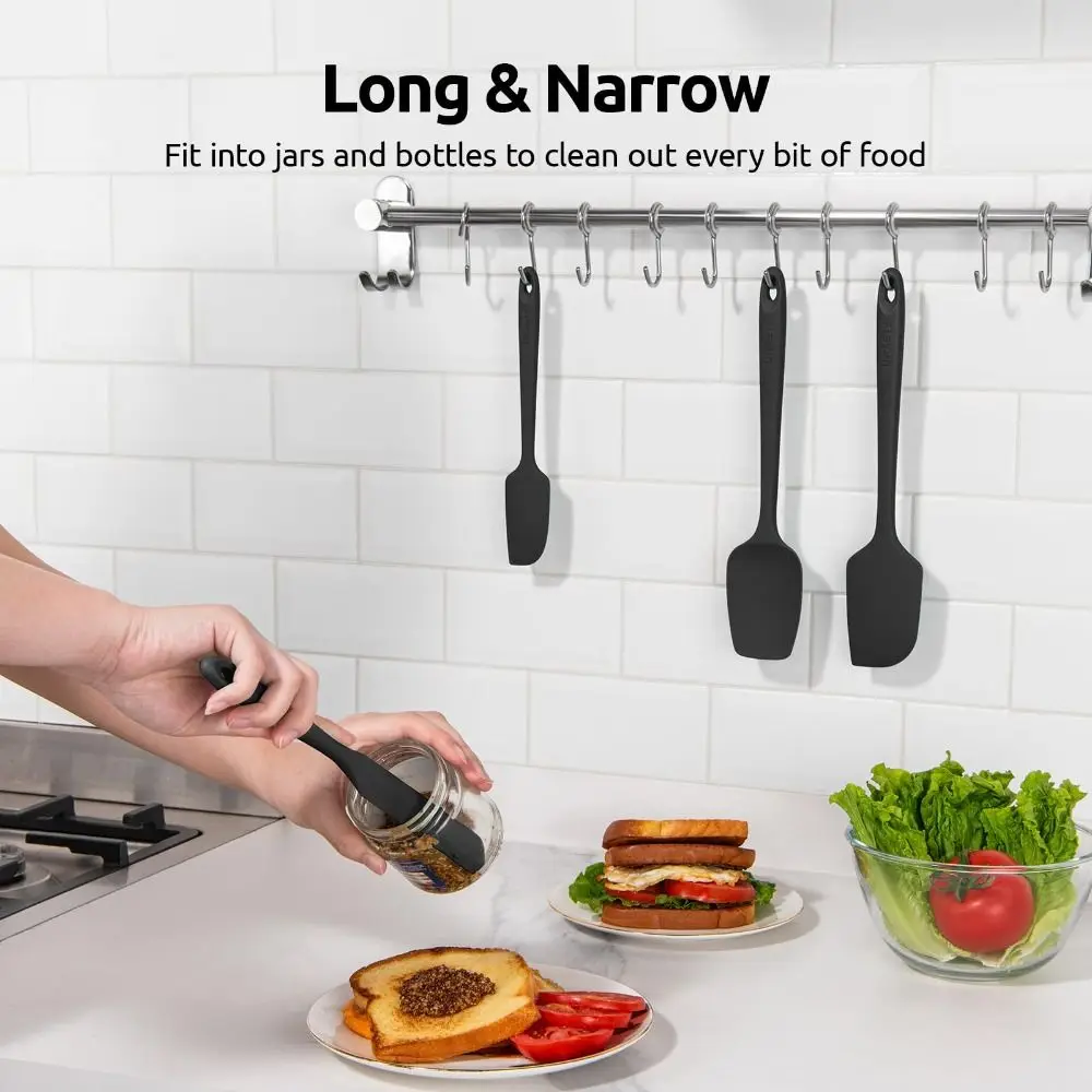 

4PCS Heat Resistant Cream Spatula Scrapers Non-slip Nonstick Kitchen Baking Tool Flexible BPA Free Cooking Utensil Set