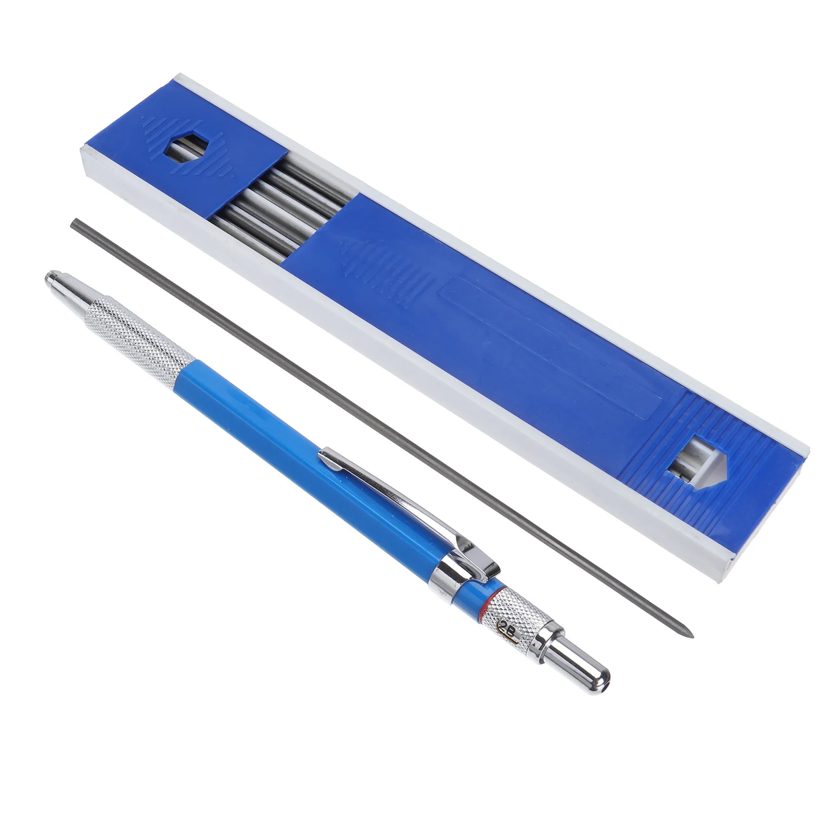 2 set 2.0Mm Drawing Engineer Marker Mechanical Pencil Blue Sturdy Refill For Woodworkers Construction Professionals Automatic