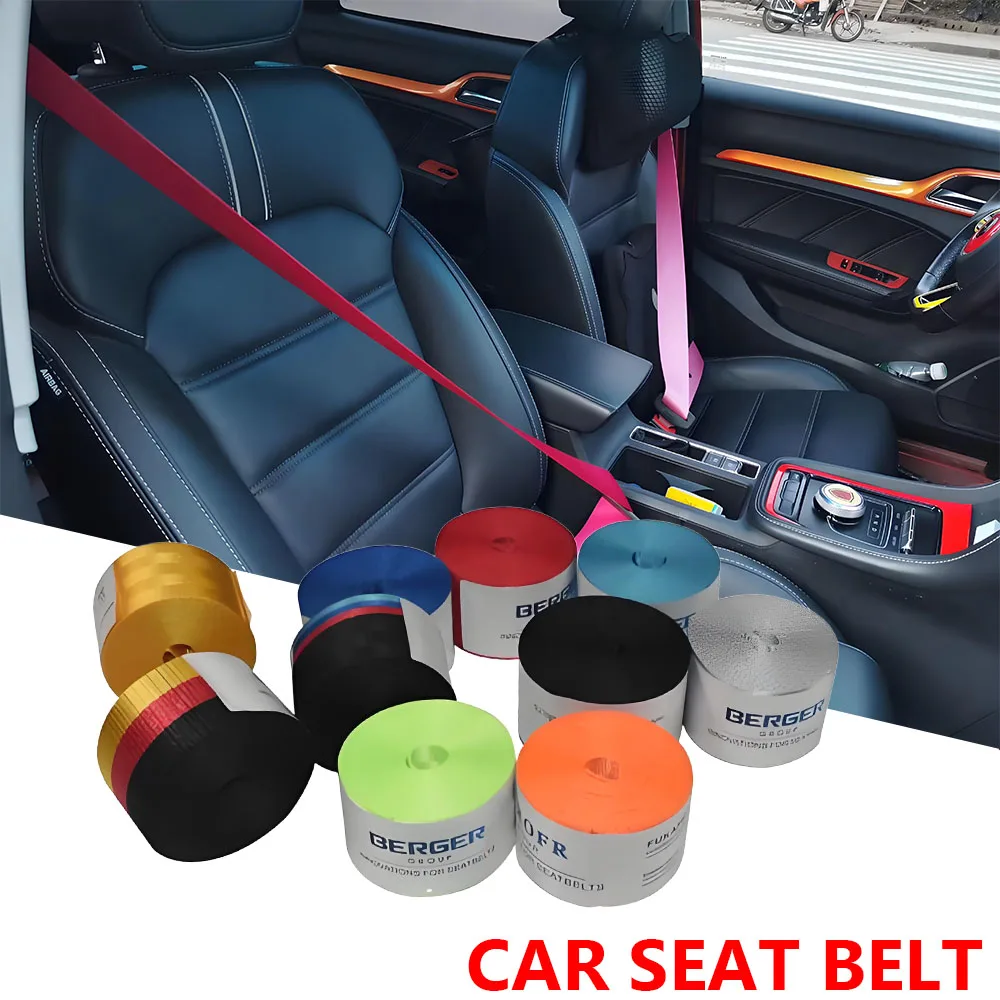 

3.8M*4.8CM Colorful Car Seat Belt Modified Seatbelt Premium Racing Seatbelt Design for Sporty with High-quality Seatbelt