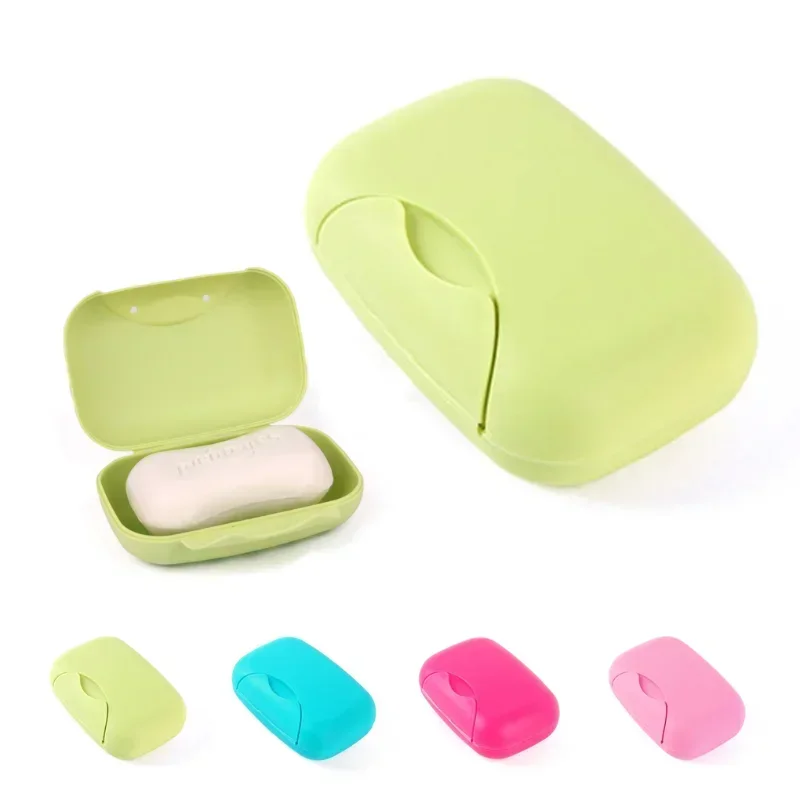 Travel Handmade Soap Box Soap Case Dishes Waterproof Leakproof Soap Box with Lock Box Cover 4 Colors