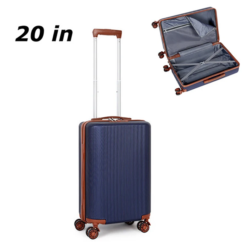 20''24นิ้วเงียบสากลล้อกรณี Smalland Light กระเป๋าถือเดินทางหนัง Royal Blue Maleta Viaje กระเป๋าเดินทาง