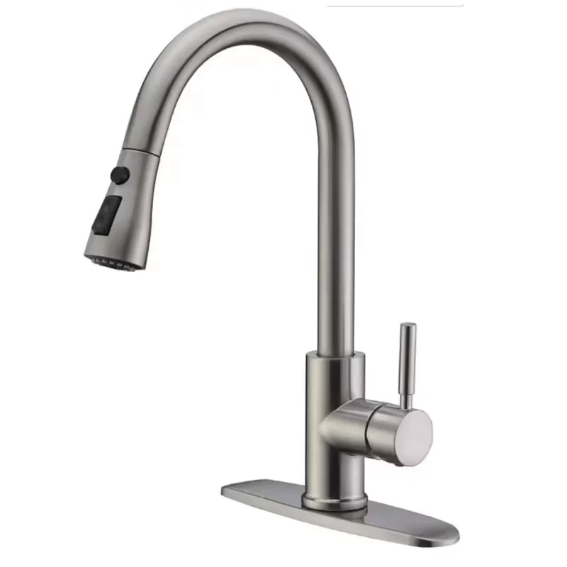 

LIZHEN Pull Down Sprayer Stainless Steel Kitchen Sink Faucets High Water Pressure Kitchen Faucet