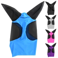 Anti Fly Stretchy Knitted Mesh Mask Breathable Anti Mosquito Mask Ear Protection Fly Mask Bonnet Net Anti-Worms for Horse Riding 3