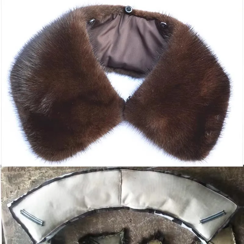 

Real mink fur collar men and women generally generous full mink fur lapel winter warm fur collar fluffy shawl coat accessories