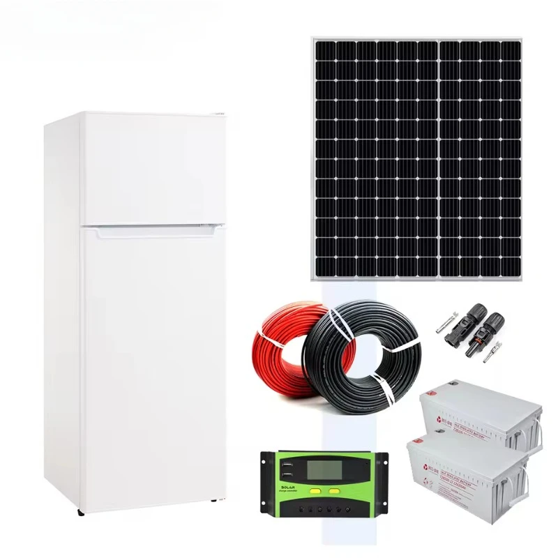 Kulkas freezer desain baru, kulkas surya desain baru 150l 12v/24v dc dengan panel tenaga surya dan baterai