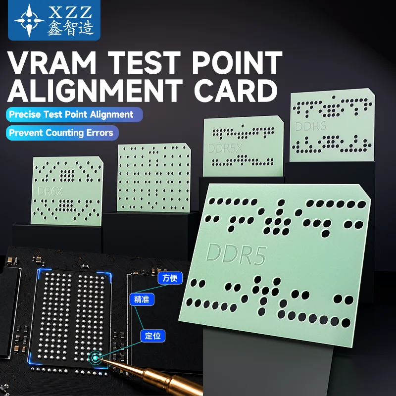 XZZ Vram Test Pointalignment Card Quickly Locate Pads Reduce Repeated Counting Five Hole Patterns Repair Tools