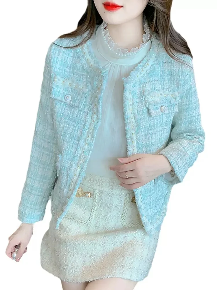 Primavera outono 2024 novo sle ort casaco feminino personali Thiened flanela jaet alta qualidade item mais vendido redondo ne...