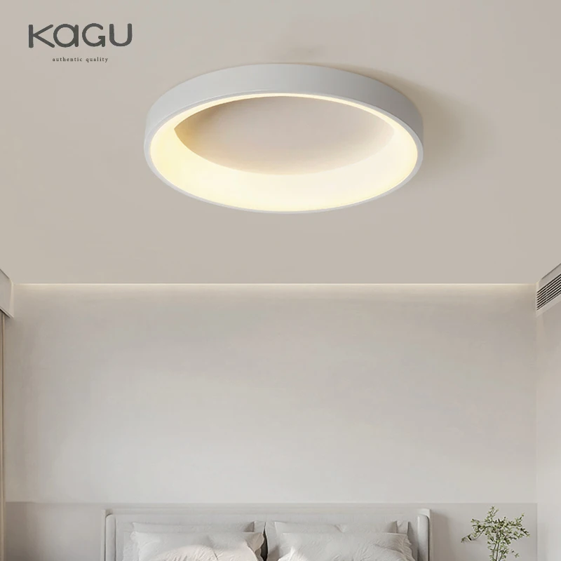 KAGU White Grey Modern Design LED Ceiling Lights For Living Room Bedroom Dining Room Dimmable Lamp Indoor Round Sqaure Fixtures